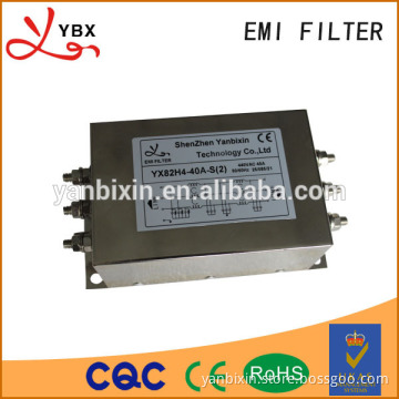 AC three phase three line low pass power line noise filter 40A 380V